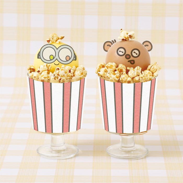 BOBのポップコーン レアチーズパフェ、TIMのポップコーン ショコラパフェ各 ¥ 1,760(税込)/提供画像